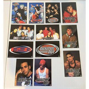 VTG 1999 Full Set of 12 Backstreet Boys Productions Stickers BSB Vending Machine